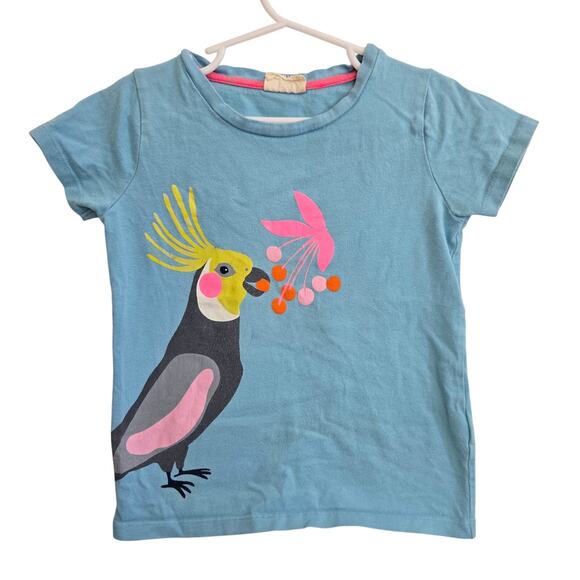 Mini Boden Tops - Mini Boden Cockatiel Applique Short Sleeve T-Shirt Blue Pink Girls 3-4Y